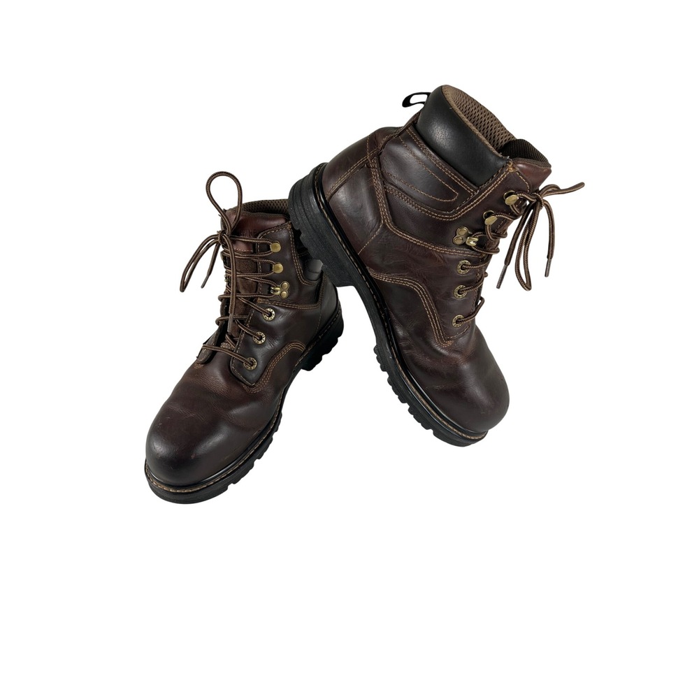 Wolverine ASTM F2413-11 Brown Leather Steel Toe Waterproof Work Boots Mens 10EW